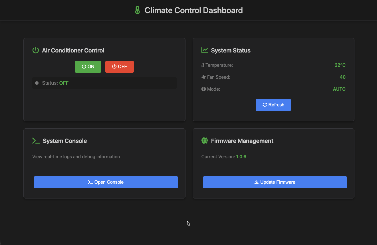 Bosch Climate Controller dashboard