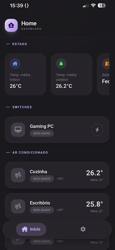 Home App dashboard screenshot