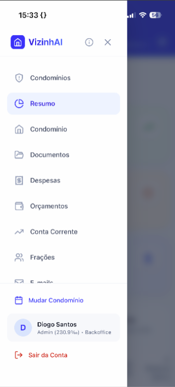 VizinhAI app dashboard screenshot